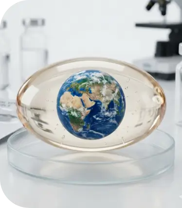 Globe in petri dish